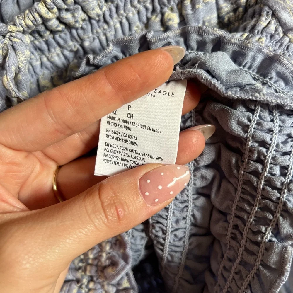 Aerie Light Blue Smocked Top - Picture 6 of 6